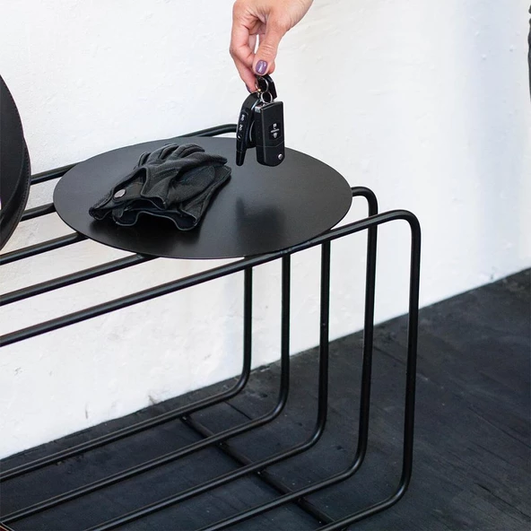 Oturaklı Ayakkabılık Metal Ayakkabılık Kapı Önü Ayakkabılık - 6