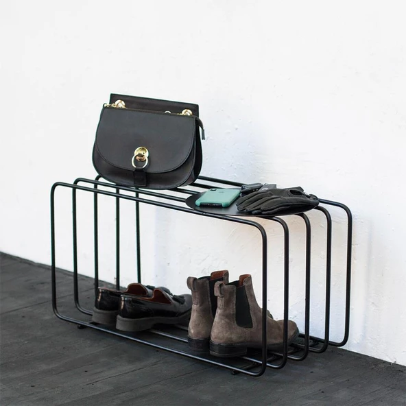 Oturaklı Ayakkabılık Metal Ayakkabılık Kapı Önü Ayakkabılık