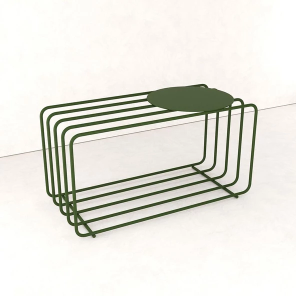 Oturaklı Ayakkabılık Metal Ayakkabılık Kapı Önü Ayakkabılık - 4