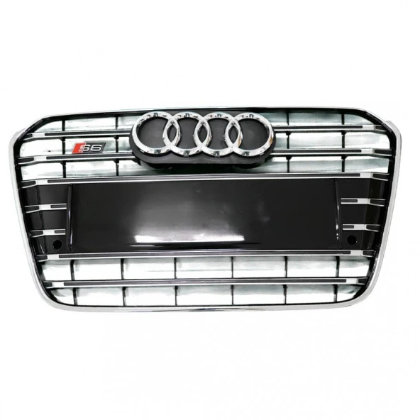 Audi A6 Uyumlu 2015-2018 Panjur S6 Krom - Siyah