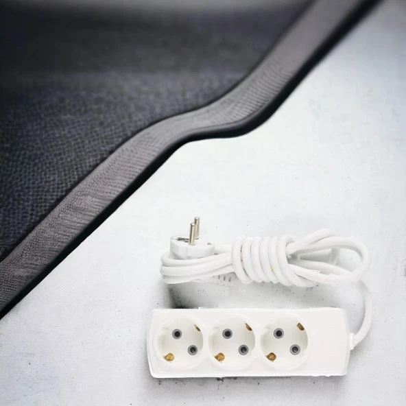 Çoçuk Korumalı Kablolu 3'lü Topraklı Grup Priz Çoğaltıcı 3 Metre Çoklu Uzatma Kablosu Anahtarsız - Resim 6