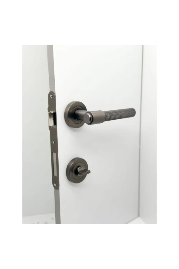 Punch Mat Skoç Füme Rozetli Wc Banyo Kapı Kolu 1 Takım - Resim 3