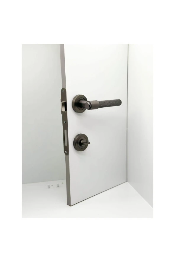 Punch Mat Skoç Füme Rozetli Wc Banyo Kapı Kolu 1 Takım - Resim 4