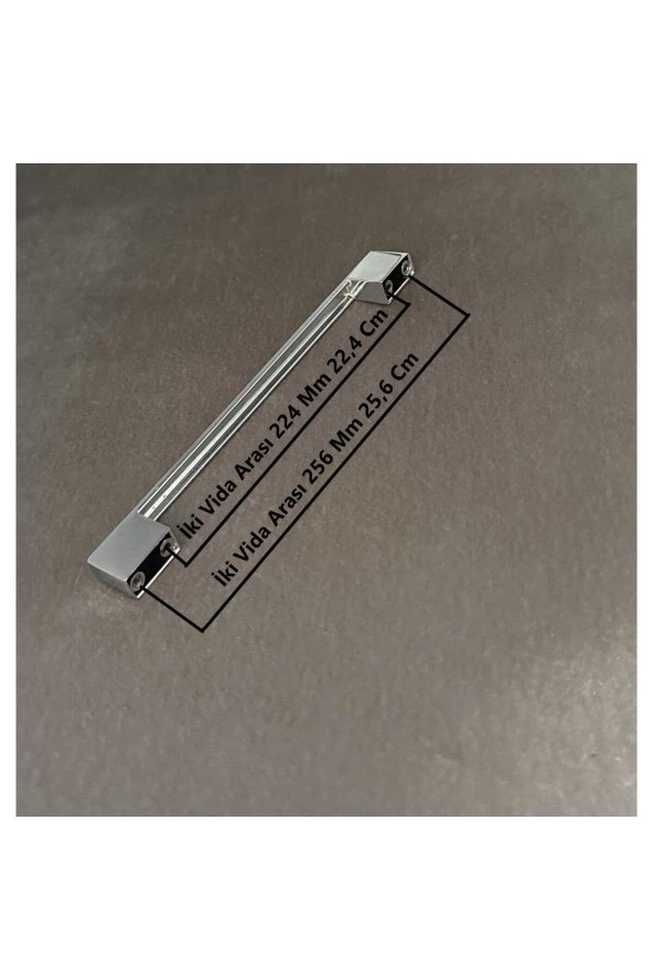 Star Parlak Krom Mutfak Dolap Çekmece Köprü Kulp 224 mm 256 mm (22,4 cm - 25,6 cm) 2 Adet