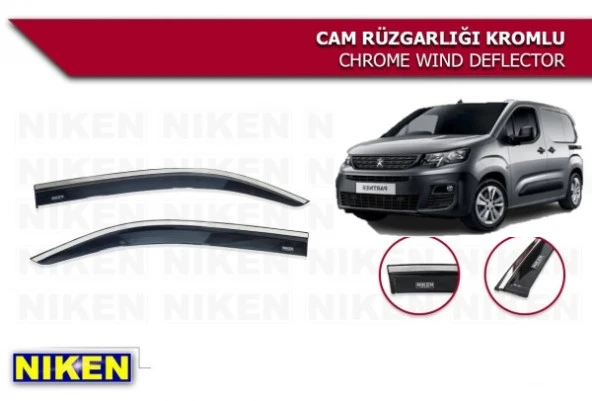 PARTNER ARACA ÖZEL ÖN İKİLİ 2 Lİ KROMLU CAM RÜZGARLIĞI NİKEN 2019 2020 2021 2022 2023 2024 2025 ürün görseli