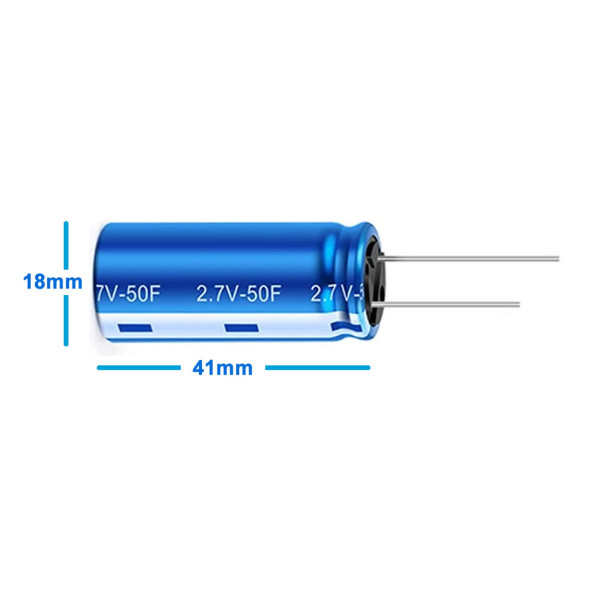 50F 2.7V Süpercap 10x25mm DIP Süper Kapasitör Enerji Depolama Güneş Rüzgar Akü Batarya Güç