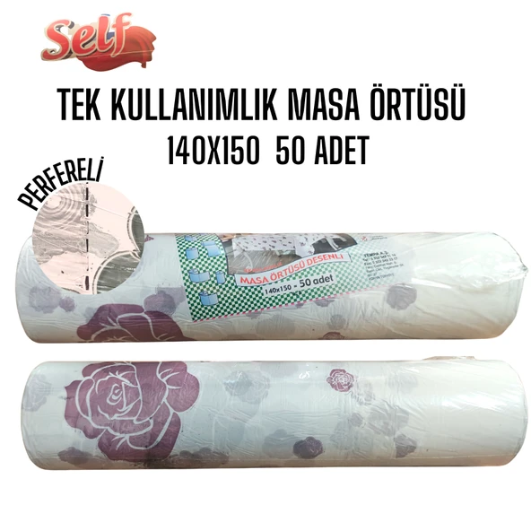 Self Tek Kullanımlık Masa Örtüsü 140x150cm 50 Li