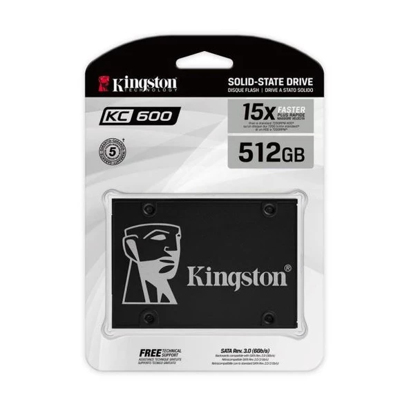 Kingston KC600 512GB 2.5'' SATA SSD (550/520MB) - 3