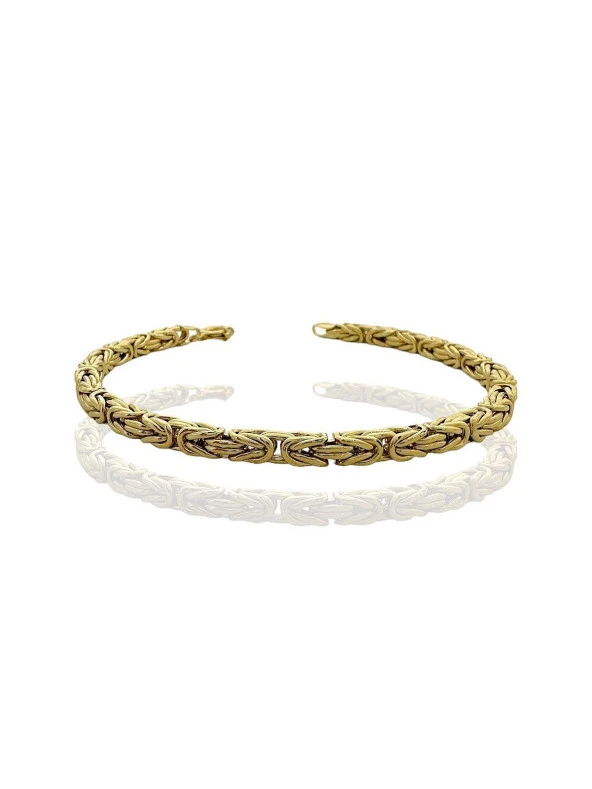 Kral Zincir 5 mm Altın Bileklik Unisex 14 Ayar