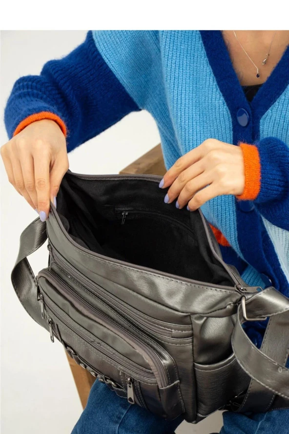 Yeni Sezon Bayan Çapraz Omuz Askılı Yıkama Deri - 4