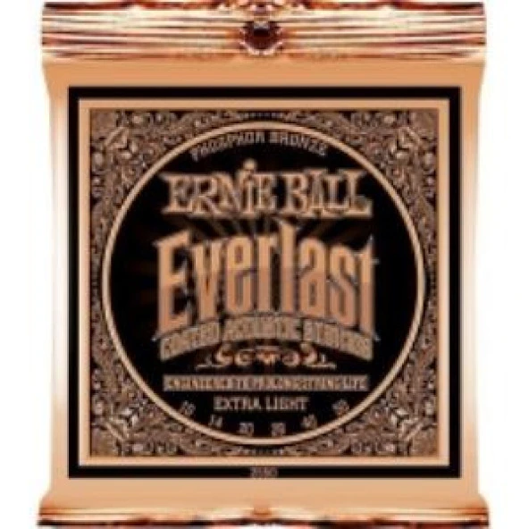 Ernie Ball P02550 Everlast Akustik Gitar Teli (Extra Light) - Resim 2