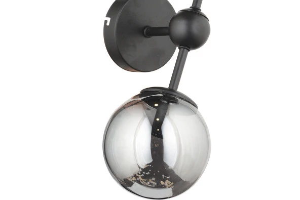 Lampaluce Spazio Modern Tasarım 2'li Aplik Siyah Füme Cam - 2