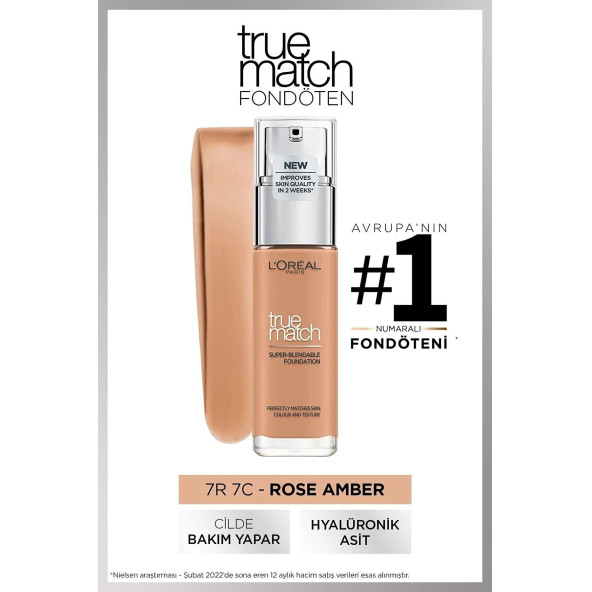 Loreal Paris True Match Bakım Yapan Fondöten 7r Rose Amber2512