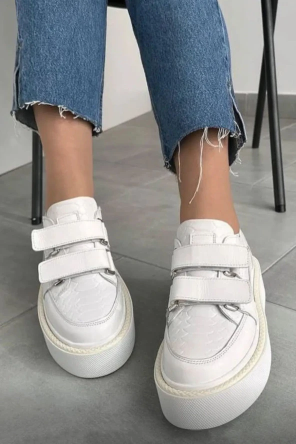 Erkan Saçmacı Amanda Beyaz Hakiki Deri Sneaker