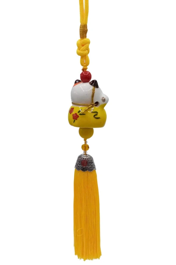 Feng Shui Maneki Neko Şans Kedisi Sarı No.1 - Resim 8