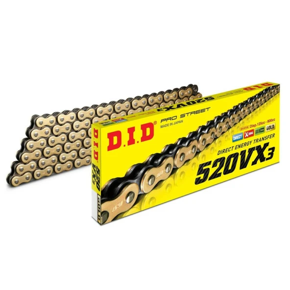 Did 525-114Vx3 2017-2023 MV Agusta Dragster 800 RR SCS Uyumlu Zincir Vx3 Xring Gold (Sarı) Renk