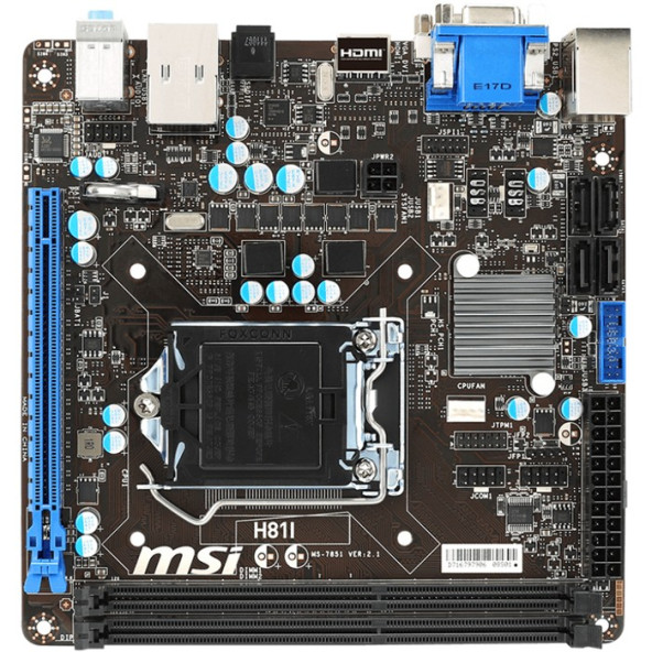 Msi H81I Intel H81 Express Soket 1150p DDR3 1600MHz VGA HDMI Mini-ITX Anakart
