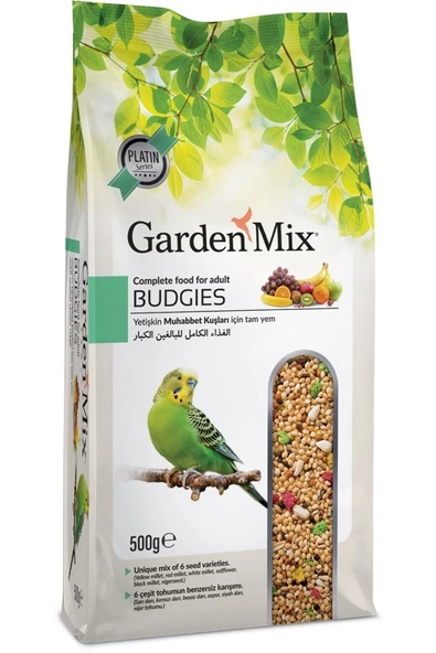 Gardenmix Platin Meyveli Muhabbet Kuşu Yemi 500 Gr x 5 Adet