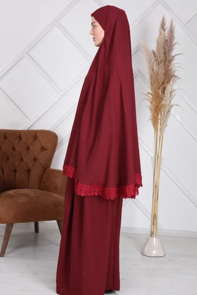 İki Parça Dantelli Arap Model Namaz Elbisesi - 4