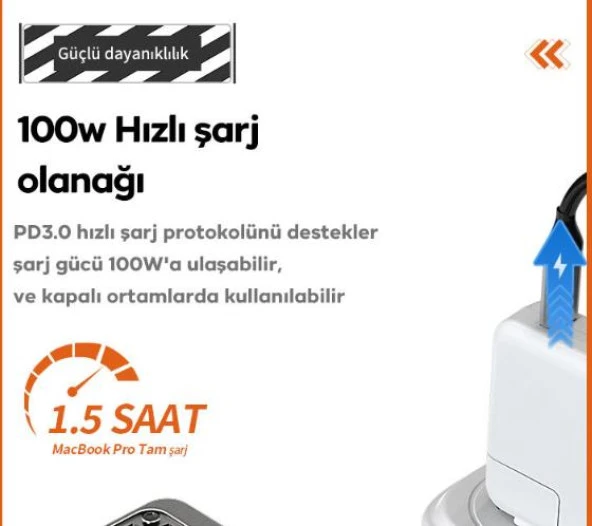 Coofbe 100w Pd 10in1 Type-C Hub Type-C to VGA 4K HDMI RJ45 3.5mm Sd Tf Kart 3xUSB3.0 Çeviriçi Hub - 4