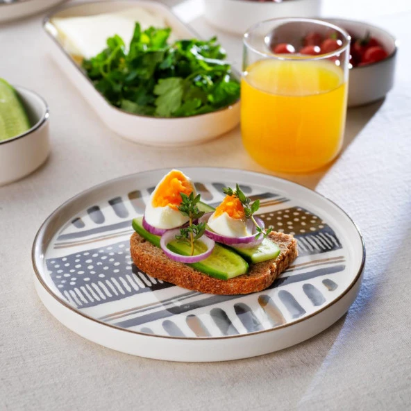 Schafer Sunny 4 Kişilik Kahvaltı Takımı 10 Parça-Gri - 2