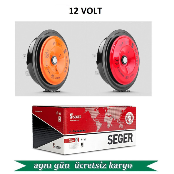 SEGER 12V. DİDİT KORNA SETİ, STANDART MODEL, NO.50FO12.000.02K, EAN: 8698520202671