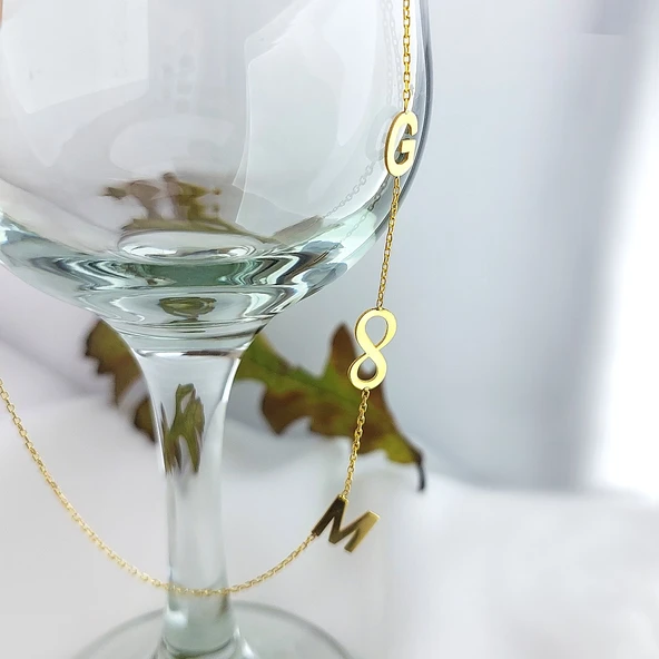 Vaoov 925 Ayar Gümüş İki Harfli Sonsuzluk Kolye - Resim 8