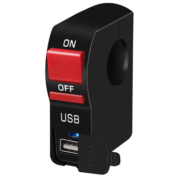 Motosiklet Telefon USB Şarj ve Far Anahtarı - 1