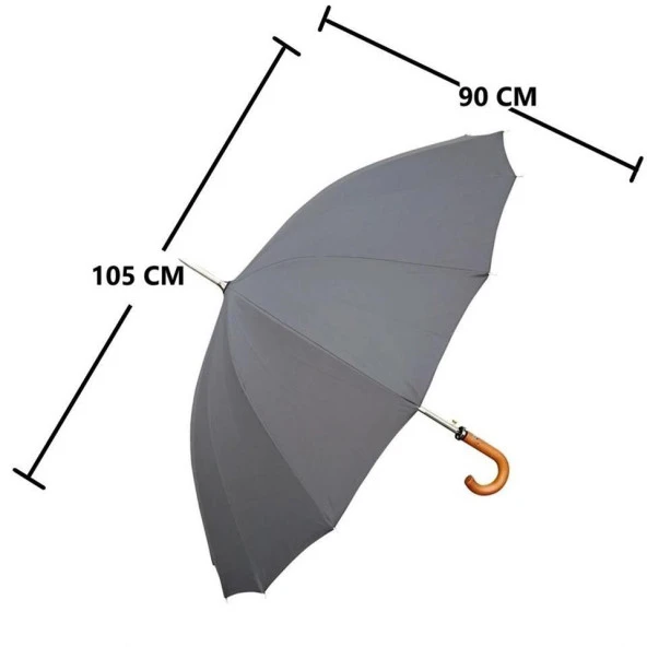 Marlux Vale Protokol Baston Şemsiye 105 Cm Siyah - 6