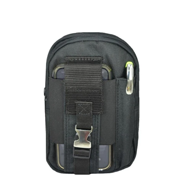 Taktikal Molle 610D Cordura Palaska Bel Çantası Siyah