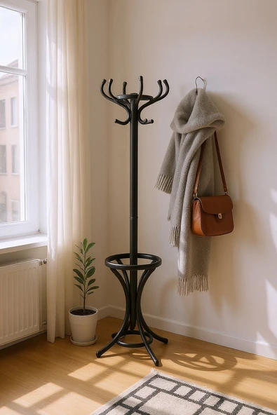 Aslanstore Metal Ayaklı Elbise Portmanto Askılık