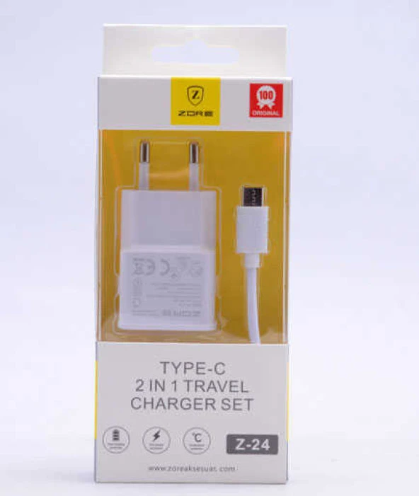 Zore Type-C 2 in 1 Travel Set Charger Z-24