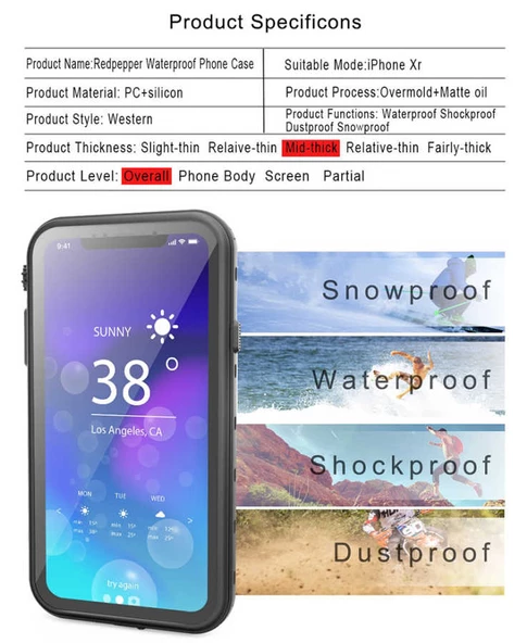 Apple iPhone XR 6.1 Kılıf Toz Kir Su Geçirmez Kapak - 3