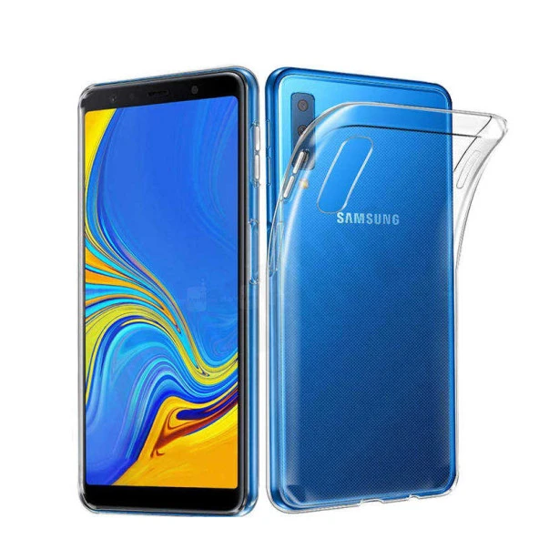 Samsung Galaxy A7 2018 Kılıf Şeffaf Silikon Hibrit Case