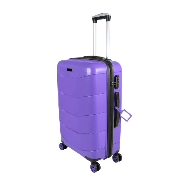Bagacar Ultra Hafif Kırılmaz Silikon 3lü Set Valiz Mor+ETİKET HEDİYELİ! - 2