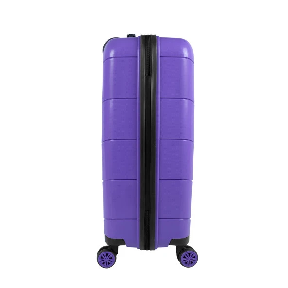 Bagacar Ultra Hafif Kırılmaz Silikon 3lü Set Valiz Mor+ETİKET HEDİYELİ! - 4