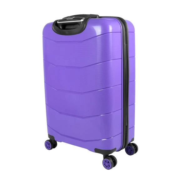 Bagacar Ultra Hafif Kırılmaz Silikon 3lü Set Valiz Mor+ETİKET HEDİYELİ! - 5