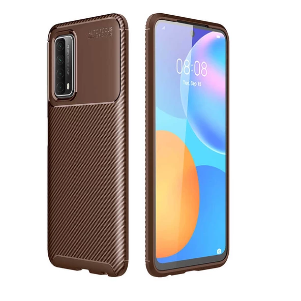 Huawei P Smart 2021 Kılıf Karbon Silikon Case