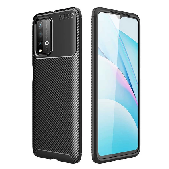 Xiaomi Redmi Note 9 4G Kılıf Karbon Silikon Case