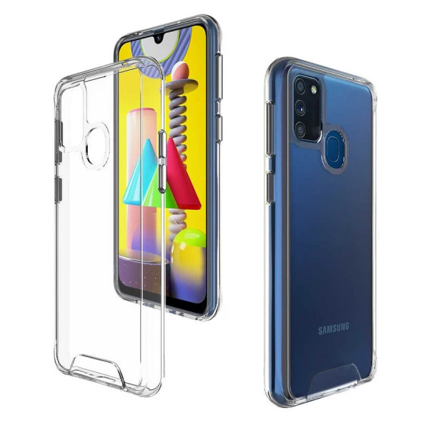 Samsung Galaxy M30S Kılıf Şeffaf Sararmaz Gard Silikon