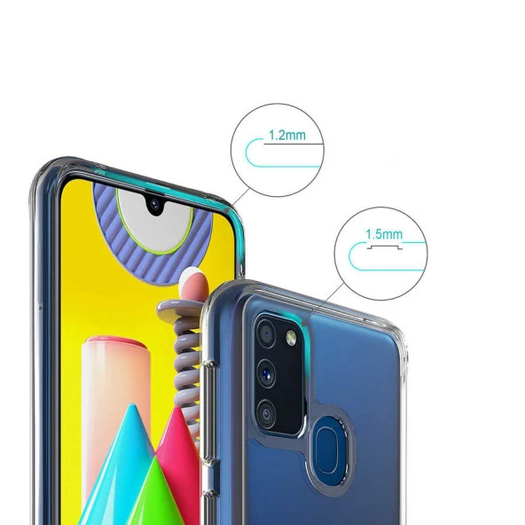 Samsung Galaxy M30S Kılıf Şeffaf Sararmaz Gard Silikon - 7