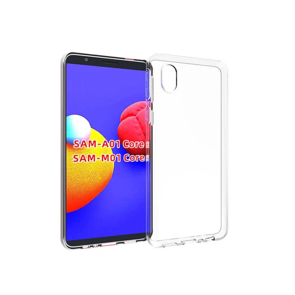 Samsung Galaxy A01 Core Kılıf Şeffaf Silikon Hibrit Case