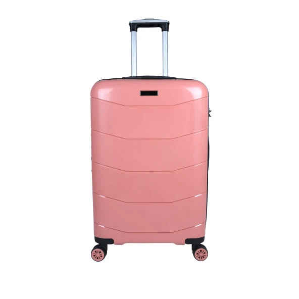 Bagacar Ultra Hafif Kırılmaz Silikon 3lü Set Valiz Pembe+ETİKET HEDİYELİ! - 3