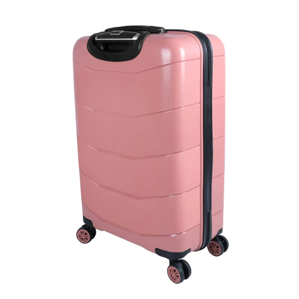 Bagacar Ultra Hafif Kırılmaz Silikon 3lü Set Valiz Pembe+ETİKET HEDİYELİ! - 5