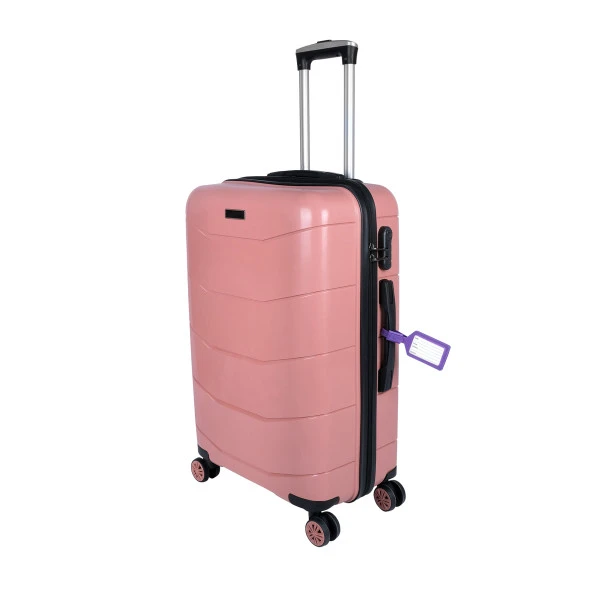Bagacar Ultra Hafif Silikon Kabin Boy Valiz Pembe+ETİKET HEDİYELİ! - 2