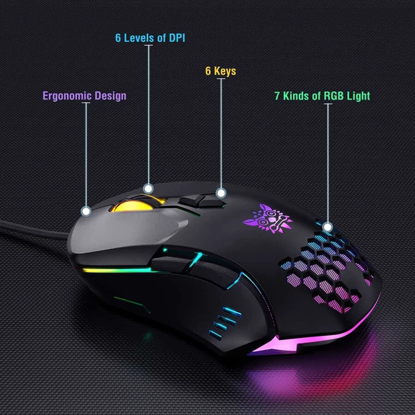Onikuma G21 RGB Oyuncu Klavye Mouse Seti - 6