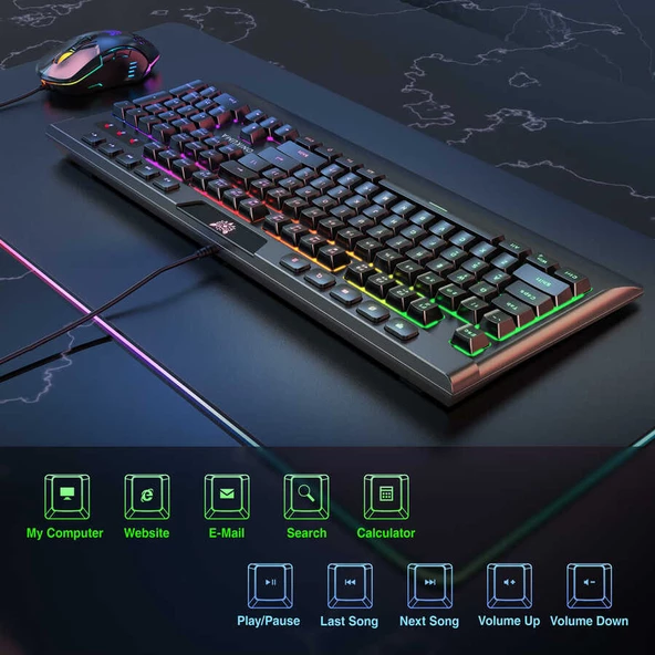 Onikuma G21 RGB Oyuncu Klavye Mouse Seti - 3