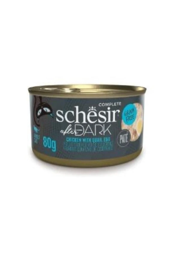 Schesir After Dark Pate Tavuklu ve Bıldırcın Yumurtalı Yetişkin Kedi Konservesi 80gr