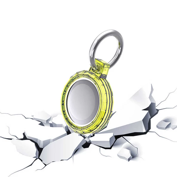 Airtag Şeffaf Renkli Silikon Anahtarlık Kılıfı 04 - 3