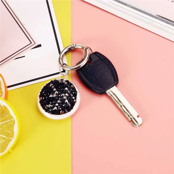 Airtag Taşlı Parlak Silikon Anahtarlık Kılıfı 03 - 11